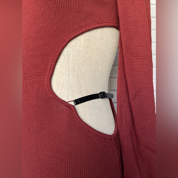 Aya Muse for FWRD Gigi Dress Maroon Ref Cut Out Detail  M $425 - Picture 10 of 11